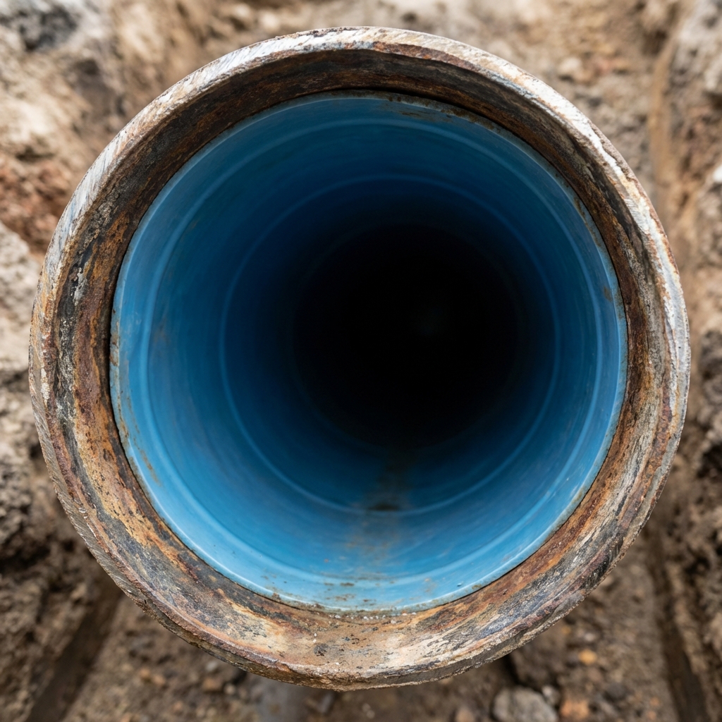 CIPP liner being installed in damaged pipe